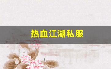 热血江湖私服(热血江湖最新sf8000)