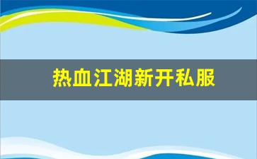 今日新开热血江湖sf：热血江湖新开私服 (7)