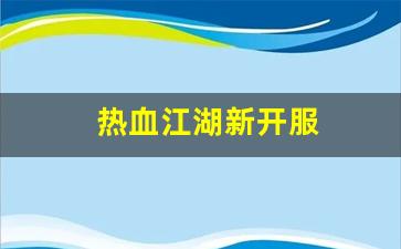 刚开私服：热血江湖新开服(热血江湖2021新服) (2)