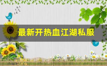 热血江湖新区：最新开热血江湖私服